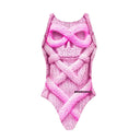 Costume intero bambina da allenamento PINUP 525P - Teschio Lana, vista frontale