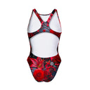Costume intero bambina da allenamento PINUP 520P - Teschio Cremisi, vista posteriore
