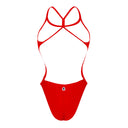 Costume intero donna da mare Milano - Rosso, vista posteriore
