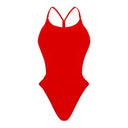 Costume intero donna da mare Milano - Rosso, vista frontale