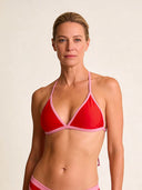 Top bikini donna da mare Tahiti L03TA - Rosso fluo, vista frontale