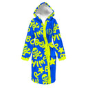Bathrobe - 26ACF Turquoise, Yellow Logo — microfibre towel, BONESWIMMER Made in Italy