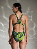Fato de banho inteiro de treino senhora PINUP 519P - Acid: vista traseira, vestido