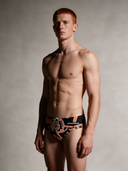 Slip da nuoto uomo da allenamento H2OTTO 385HF - Teschio Neon: vista frontale indossato