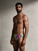 Slip da nuoto uomo da allenamento H2OTTO 394HF - Enjoy: vista frontale indossato