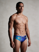 Slip da nuoto uomo da allenamento H2OTTO 347HF - Fondo: vista frontale indossato