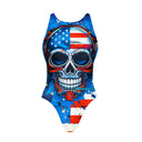 Costume intero bambina da allenamento PINUP 451P - Starskull, vista frontale