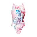 Costume intero donna da allenamento PINUP 452P - Roses, vista frontale