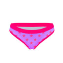 Slip bikini donna da mare Big Sur L020BIF - Big Sur Lilla Stelle Rosso Fluo, vista frontale
