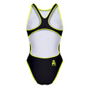 Costume intero bambina da allenamento PINUP 259PF - Outline Giallo Fluo, vista posteriore