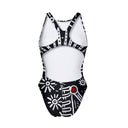 Costume intero bambina da allenamento PINUP 412P - Skel, vista posteriore