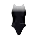 Costume intero bambina da allenamento PINUP 440P - Nero Bianco, vista frontale