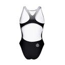 Costume intero bambina da allenamento PINUP 440P - Nero Bianco, vista posteriore