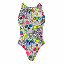 Costume intero donna da allenamento PINUP 250PF - Teschi Messico, vista frontale