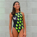 Costume intero bambina da allenamento PINUP 511PF - Ansia, vista posteriore