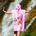 Poncho in microfibra 44PO - Teschio Rosa vista 3 — telo in microfibra, BONESWIMMER Made in Italy