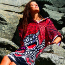 Poncho in microfibra 45PO - Tribale vista 2 — telo in microfibra, BONESWIMMER Made in Italy
