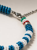 Pulseira pista Victory 604, detalhe do fecho e tricolor