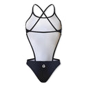 Costume intero donna da mare Dega - Total Black, vista posteriore